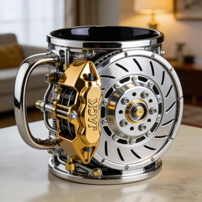 Personalized Car Brake Disc-Themed Mug