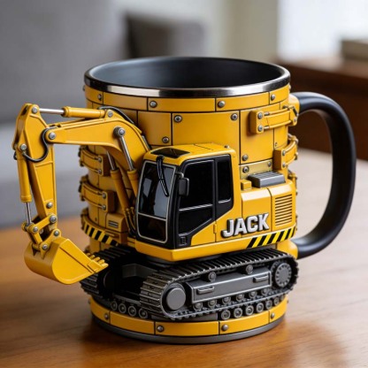 Personalized Excavator & Construction Vehicle Themed Mug