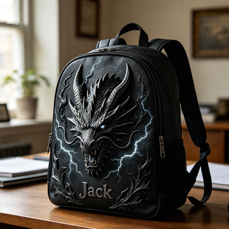 Personalized Dark Dragon Themed Backpack