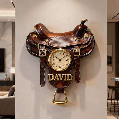 Personalized Saddle-Themed Clock