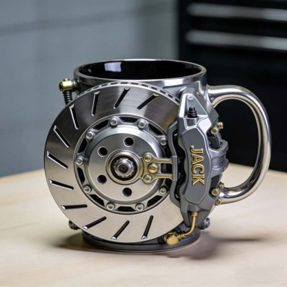 Personalized Car Brake Disc-Themed Mug
