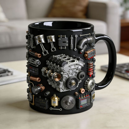 Personalized Car Engine Disassembly Diagram Themed Mug