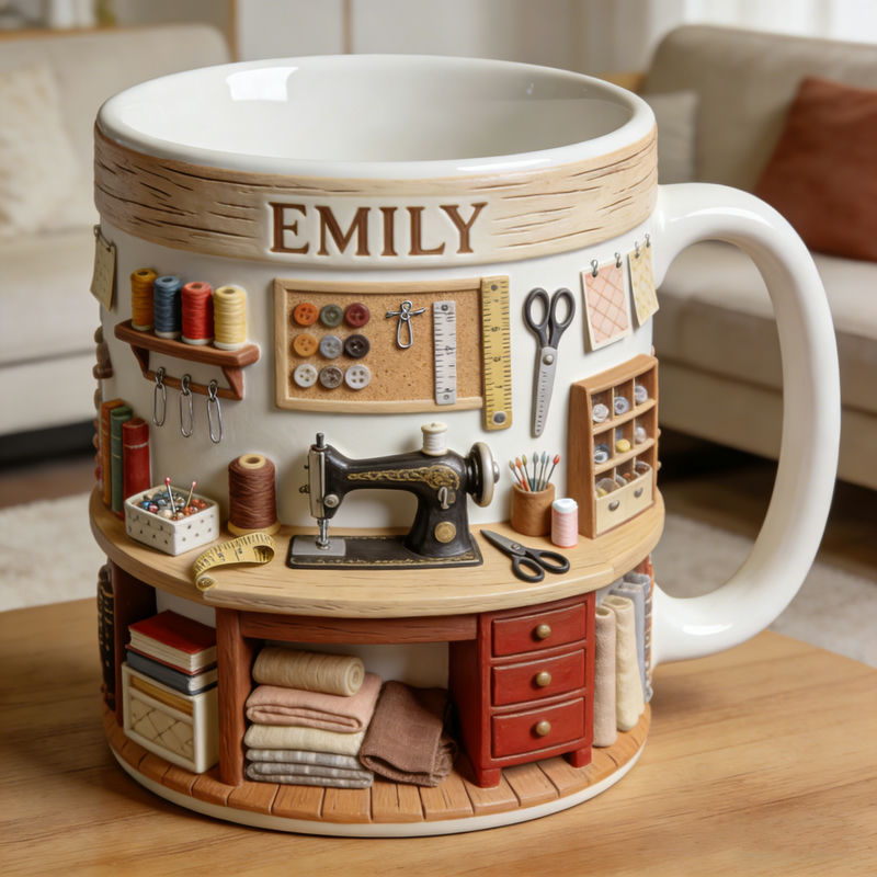 Personalized Sewing Room Themed Mug
