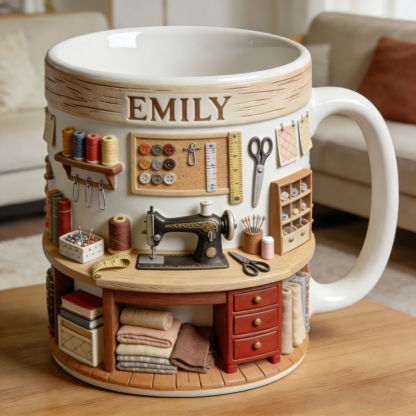 Personalized Sewing Room Themed Mug