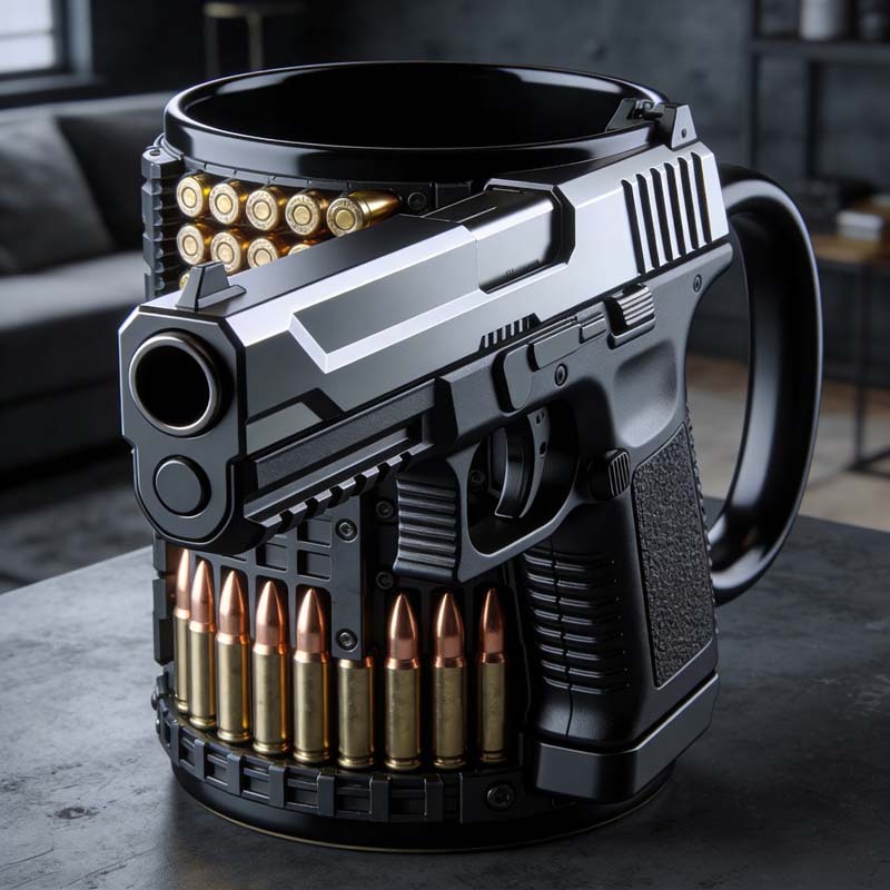 Personalized Pistol Bullet-Themed Mug