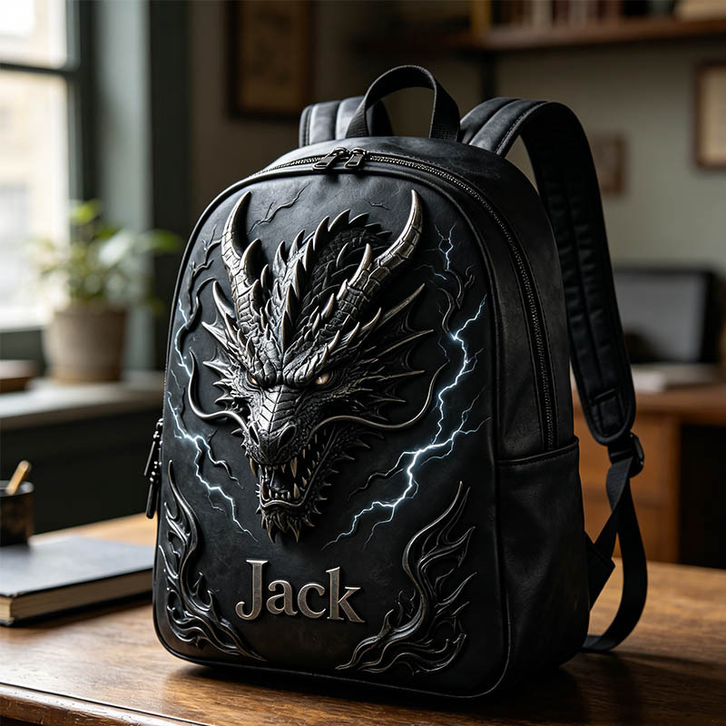 Personalized Dark Dragon Themed Backpack