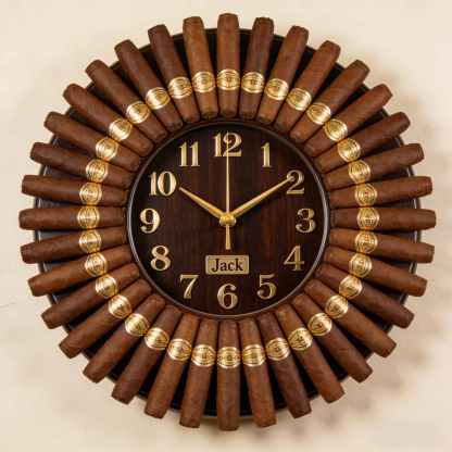 Personalized Cigar-Themed Decorative Wall Clock