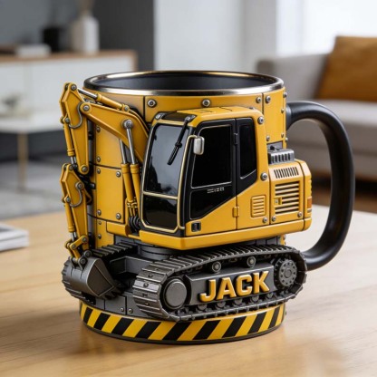 Personalized Excavator & Construction Vehicle Themed Mug