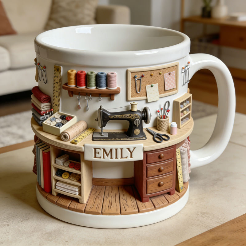Personalized Sewing Room Themed Mug