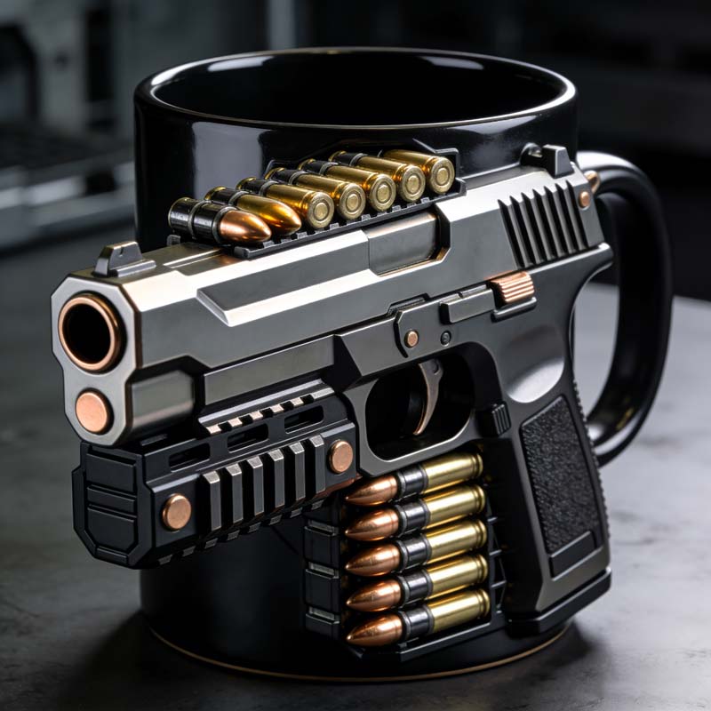 Personalized Pistol Bullet-Themed Mug