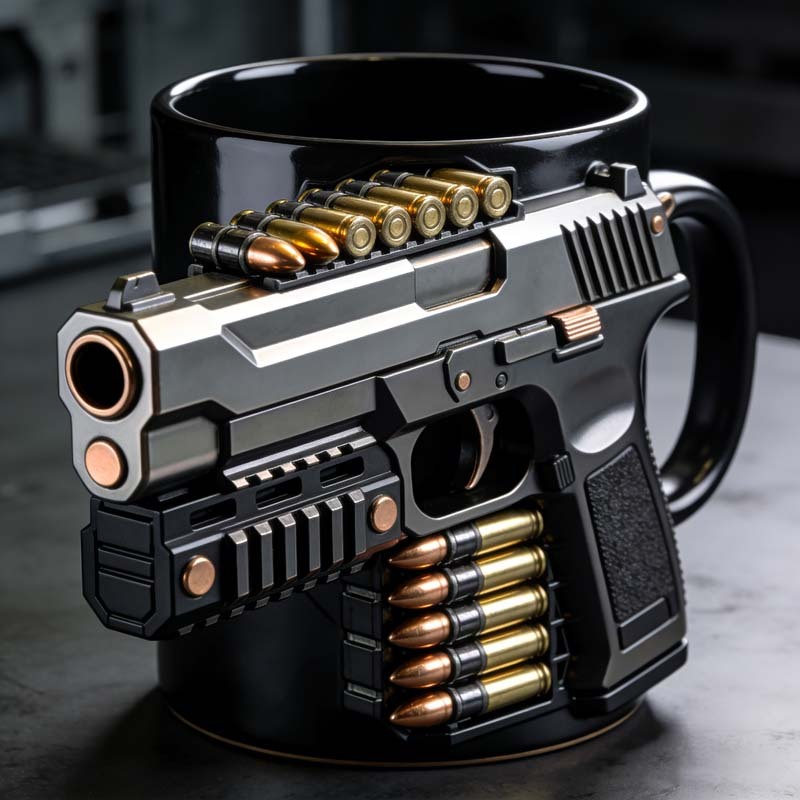 Personalized Pistol Bullet-Themed Mug