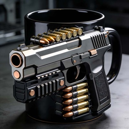 Personalized Pistol Bullet-Themed Mug