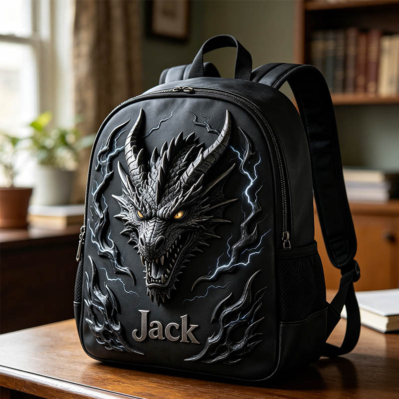 Personalized Dark Dragon Themed Backpack
