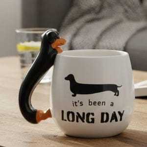 Dachshund Mug Ceramic Funny Dog Lover Gift 3D Sausage Dog Coffee Cup