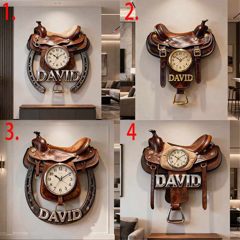 Personalized Saddle-Themed Clock