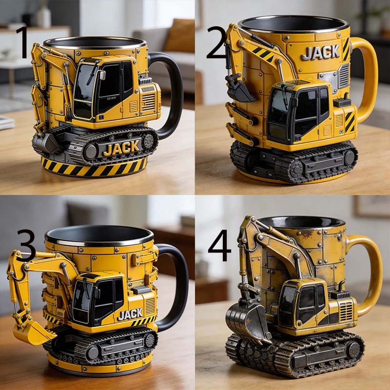 Personalized Excavator & Construction Vehicle Themed Mug