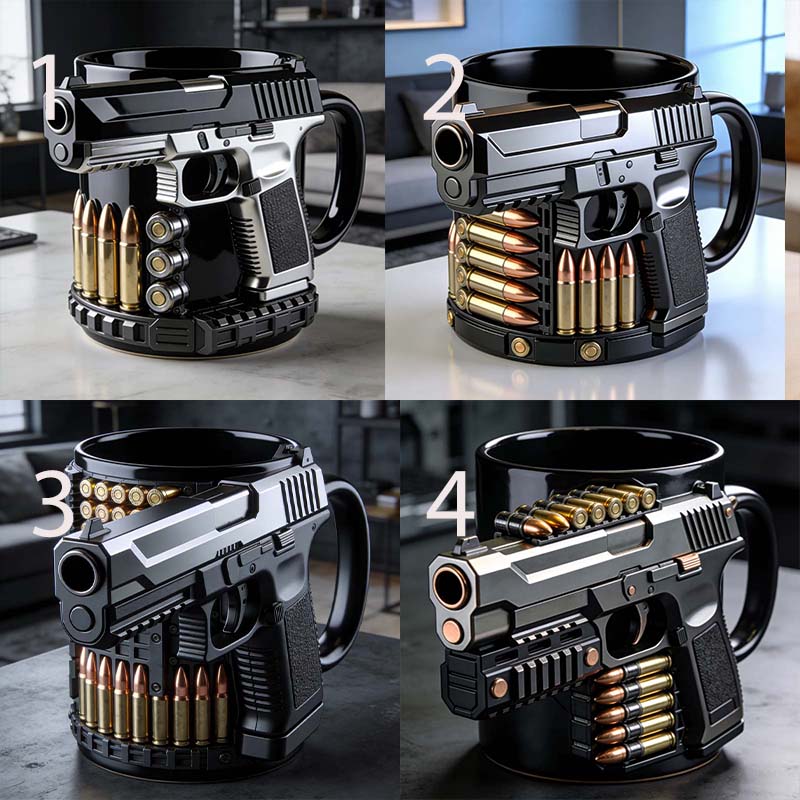Personalized Pistol Bullet-Themed Mug