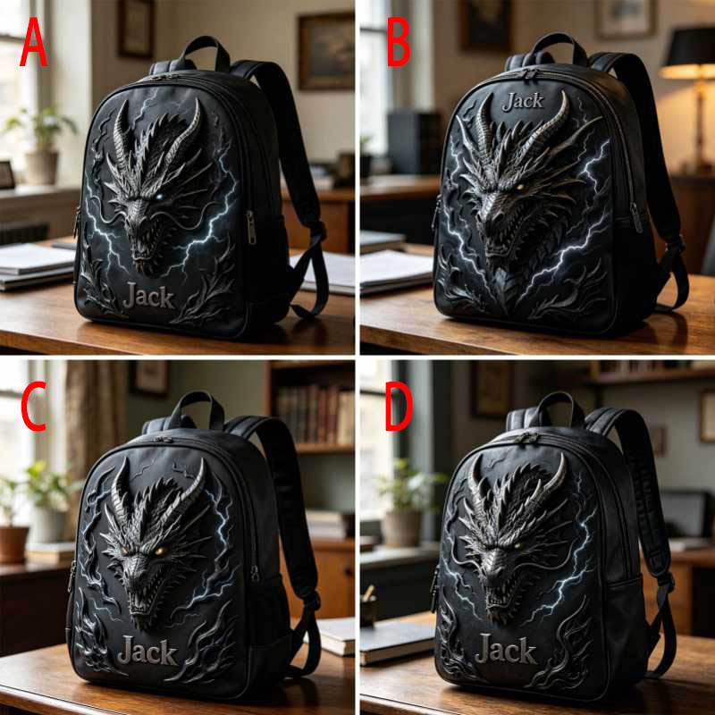 Personalized Dark Dragon Themed Backpack