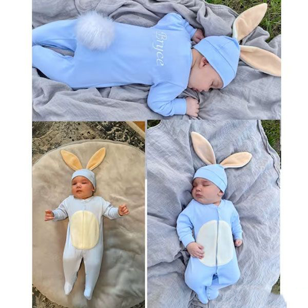 Personalized Bunny Outfit For Baby - 🐰Embroidery Name