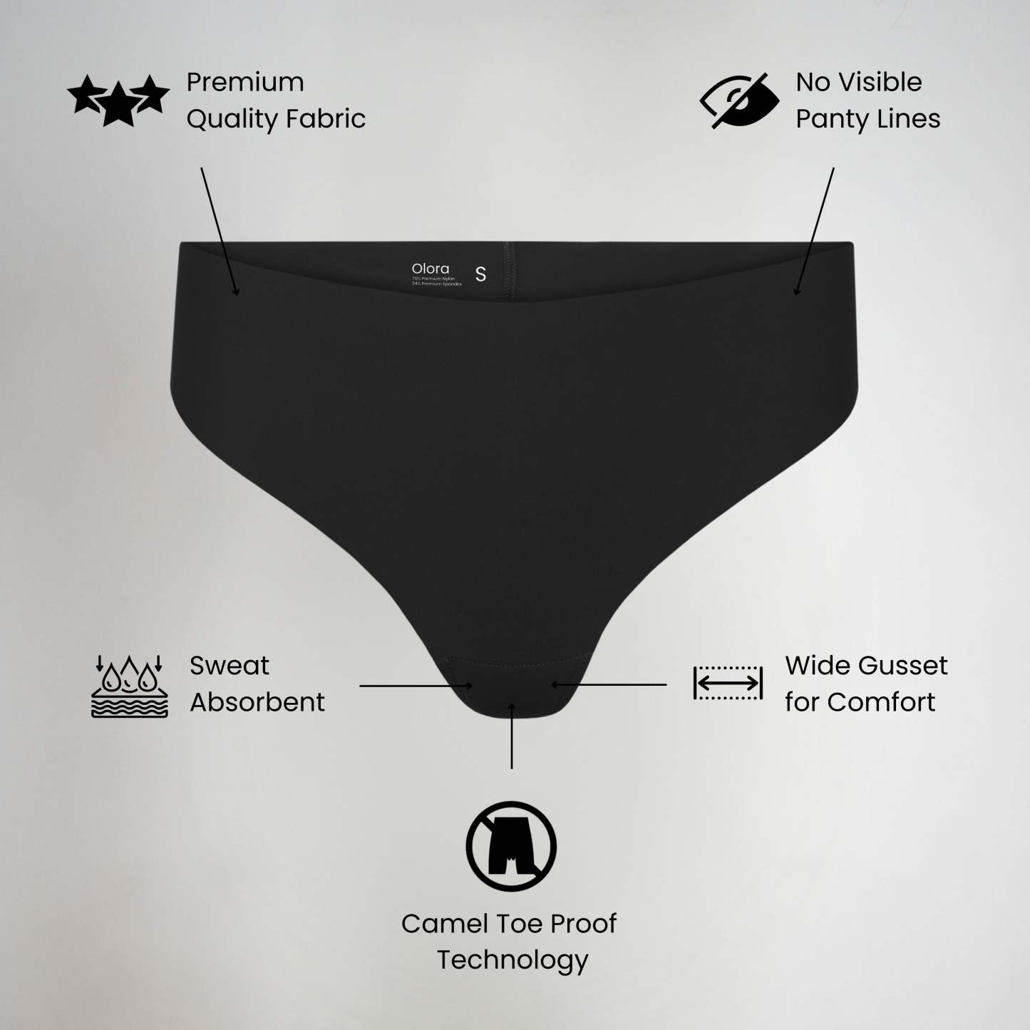 Invisible Camel Toe Thong High Rise