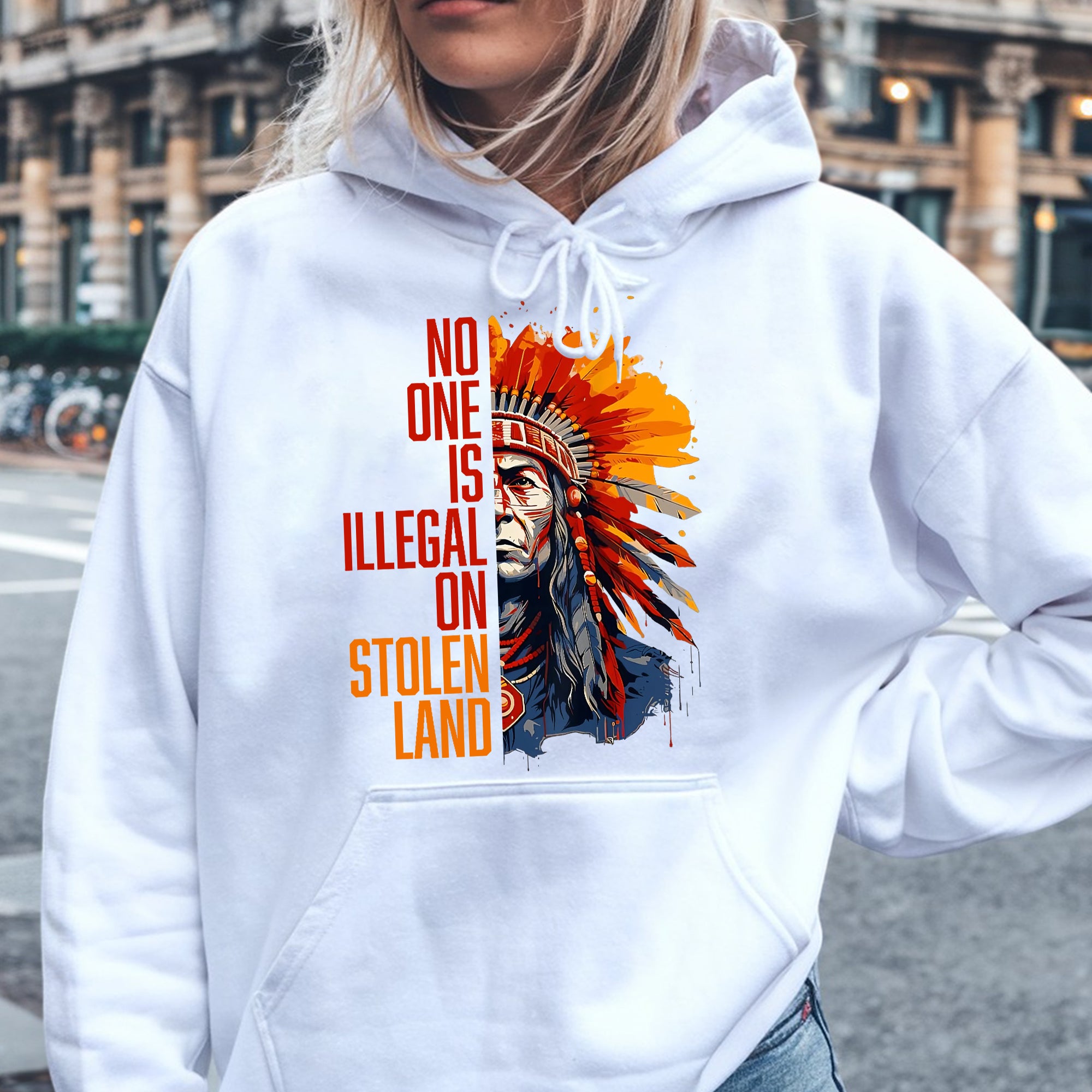 NO ONE IS ILLEGAL ON STOLEN LAND Unisex T-shirt/V-neck T-shirt /Hoodie/Sweatshirt