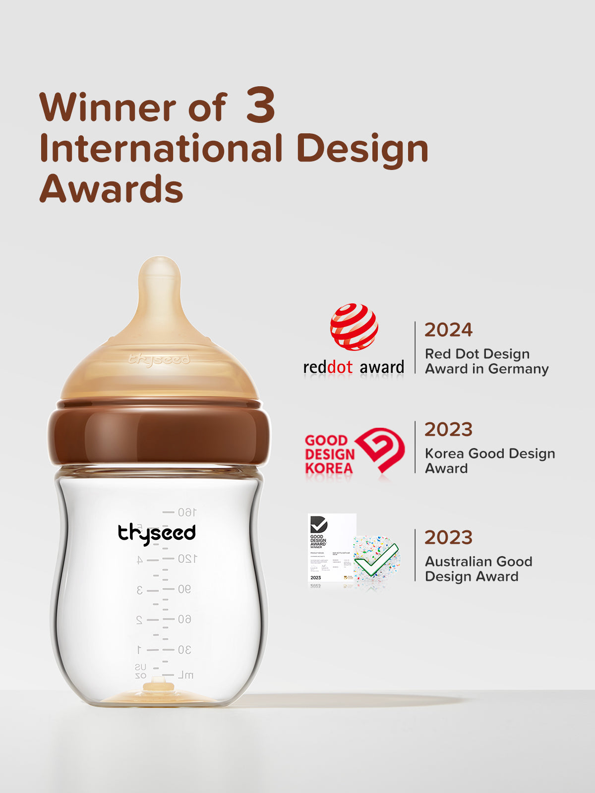 Thyseed Glass Natural Anti-colic Baby Bottle