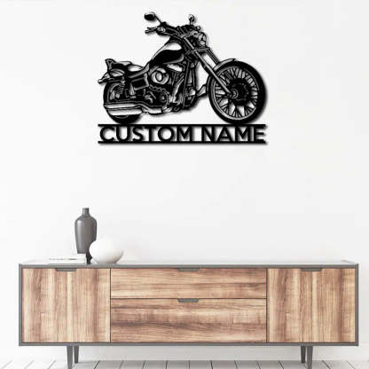 Personalized Motorcycle Metal Wall Art With LED Lights