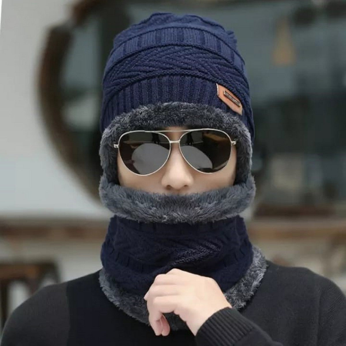 Winter Cap 2 in 1 & Neck Warmer Beanie Set – for Men & Women