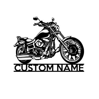 Personalized Motorcycle Metal Wall Art With LED Lights