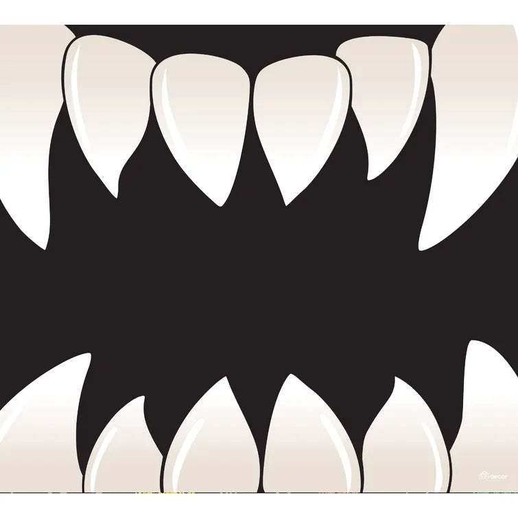 7' x 16' Cream White and Black Double Car Halloween Garage Door Banner