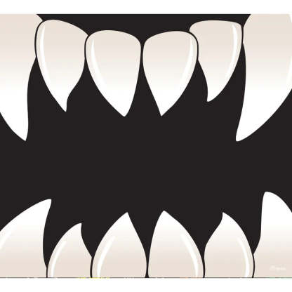 7' x 16' Cream White and Black Double Car Halloween Garage Door Banner
