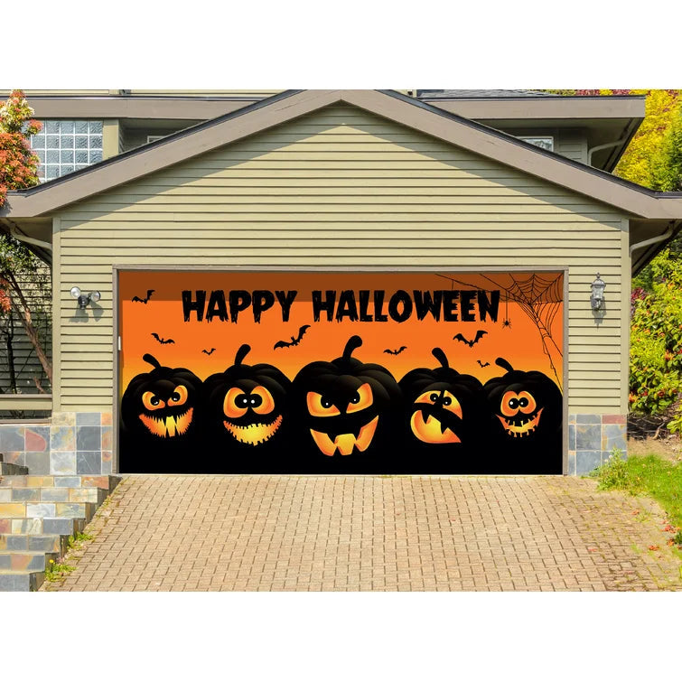 7' x 8' Happy Halloween Lanterns Garage Door Mural