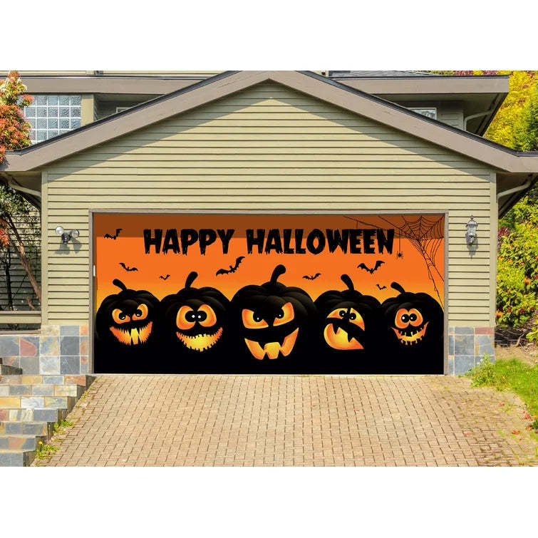 7' x 8' Happy Halloween Lanterns Garage Door Mural