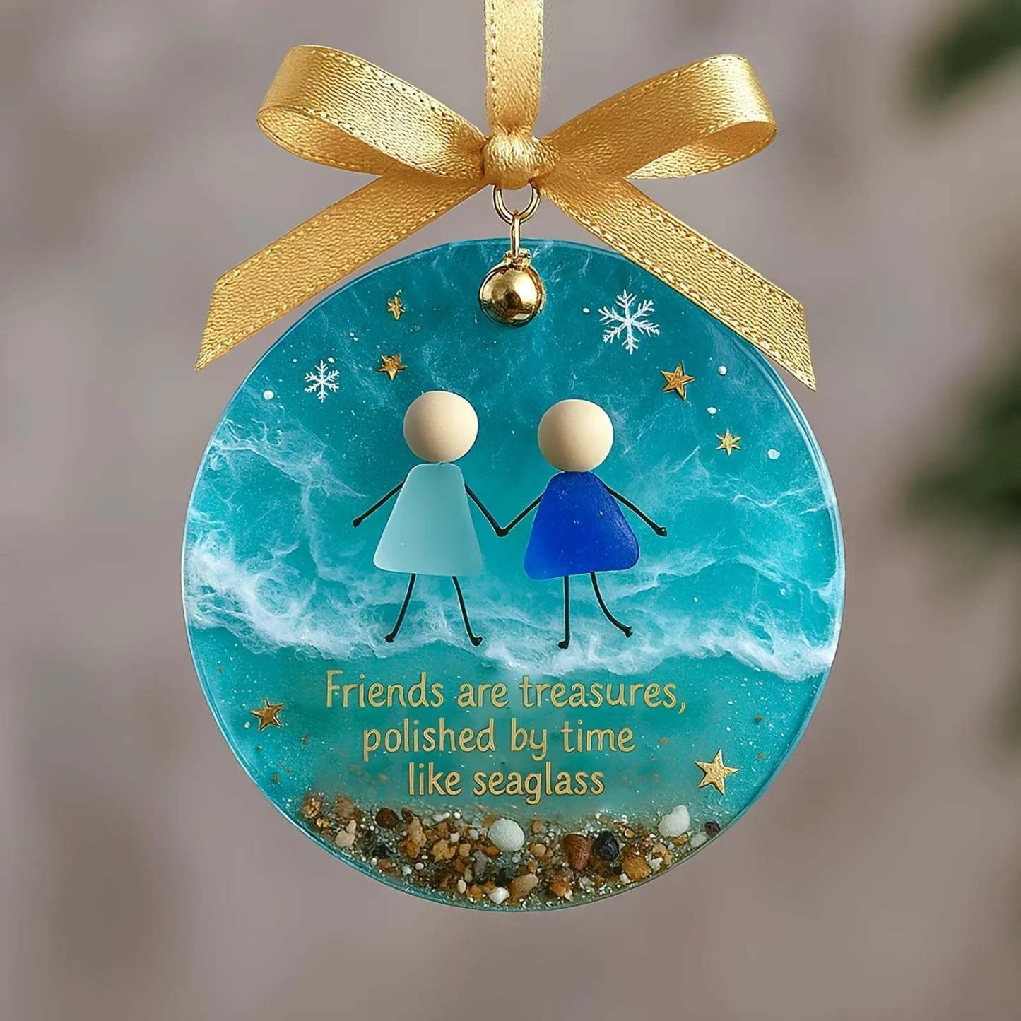 ⏰Friendship Sea Glass Christmas Ornament🌊✨Shaped by Nature & Crafted by Hand💝