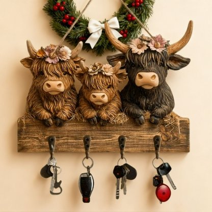 🔥Time-Limited SALE 49% OFF - 2D Rustic Highland Cow Wooden Ornament 🐮