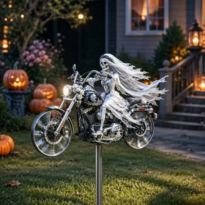 🎃 Halloween Motorcycle Garden Windmill 🏍️