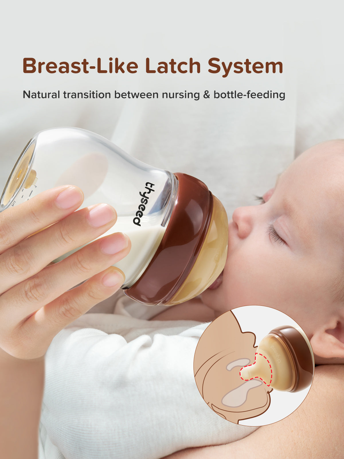 Thyseed Glass Natural Anti-colic Baby Bottle