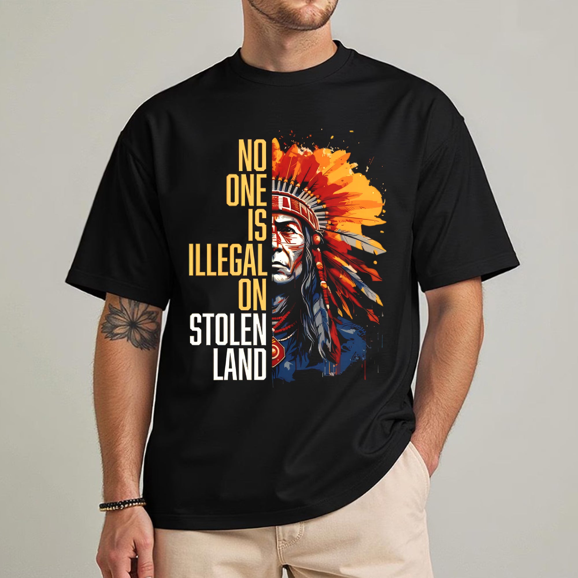 NO ONE IS ILLEGAL ON STOLEN LAND Unisex T-shirt/V-neck T-shirt /Hoodie/Sweatshirt