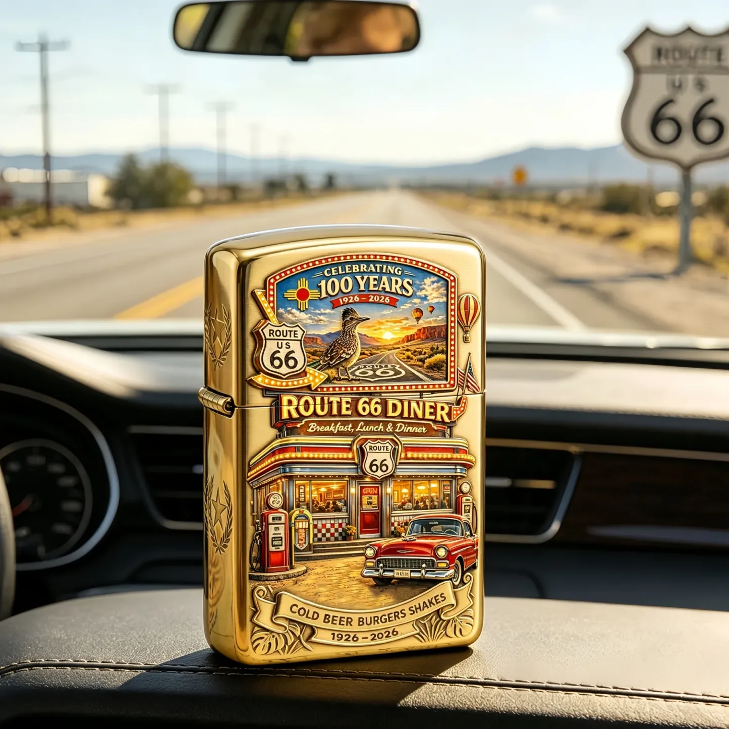 🔥FLASH SALE: 60% OFF!🎁U.S. Route 66 Centennial Commemorative Lighter