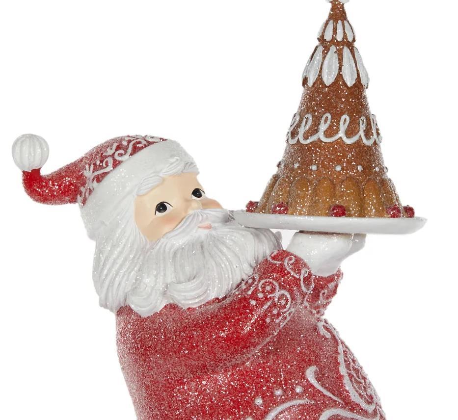 Christmas Ornaments Resin Santa Claus with Gingerbread House