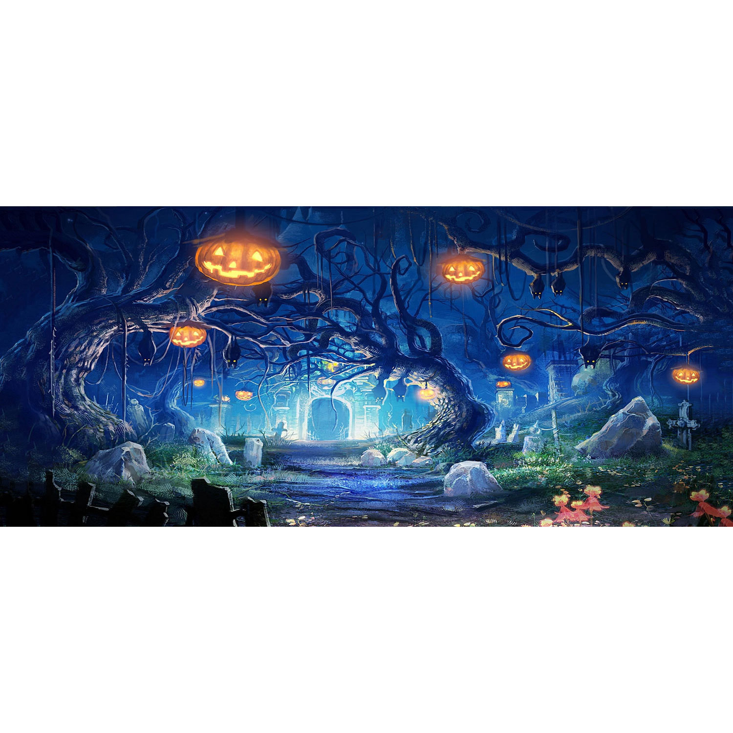 Creepy Halloween Garage Door Banner Mural