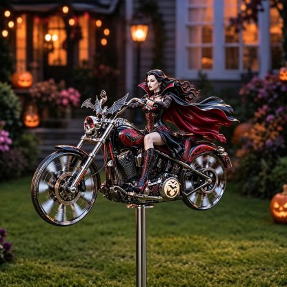 🎃 Halloween Motorcycle Garden Windmill 🏍️