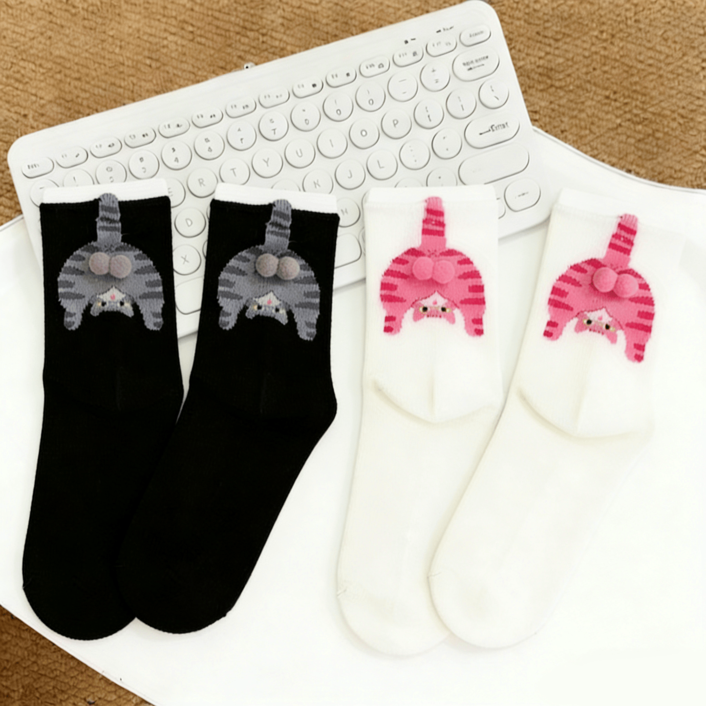 🐱🍑Funny 3D Kitty Butt Socks for Women – Adorable Design for Daily Fun