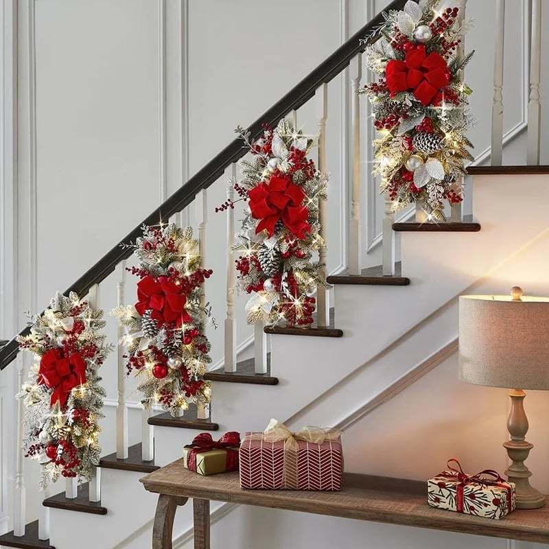 Christmas Garland The Cordless Prelit Stairway Swag Trim