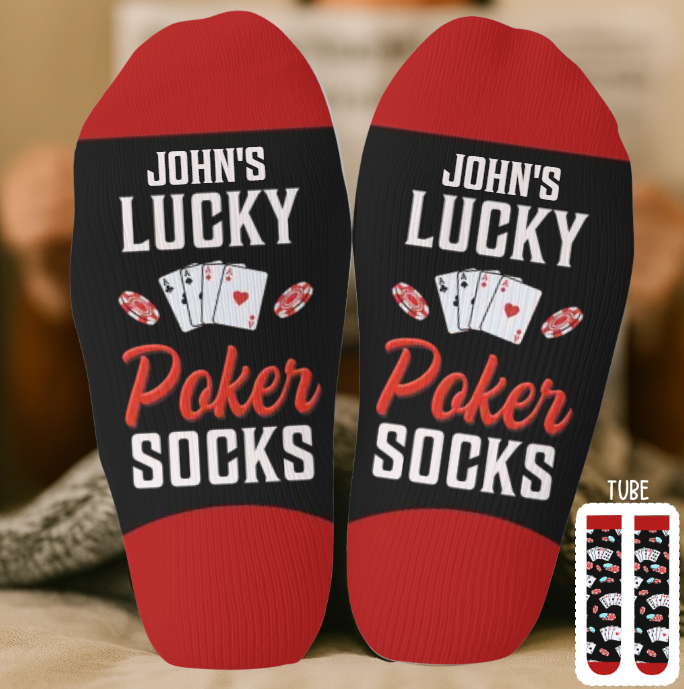 Custom Crew Socks - Personalized Christmas Birthday Poker Gifts For Poker Lovers, Sports Fans, Sports Lovers - Poker Night Champion