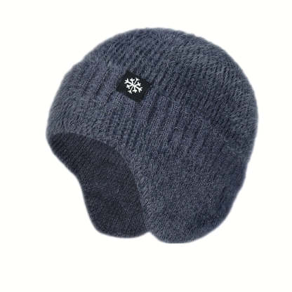Stylish Snowflake Knitted Beanie with Ear Protection - Warm, Soft, and Coldproof