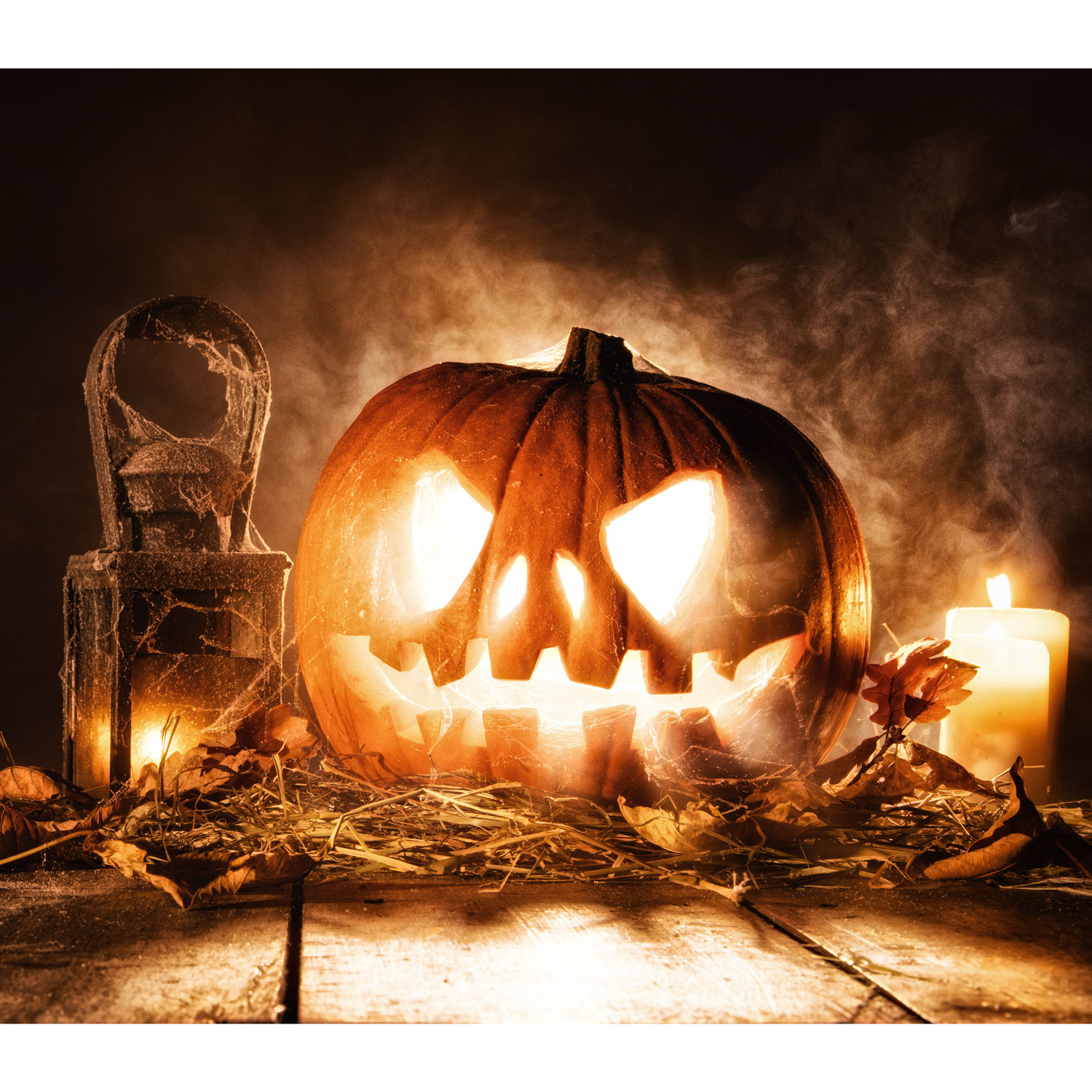Halloween Carved Pumpkin Lantern Garage Door Banner Mural