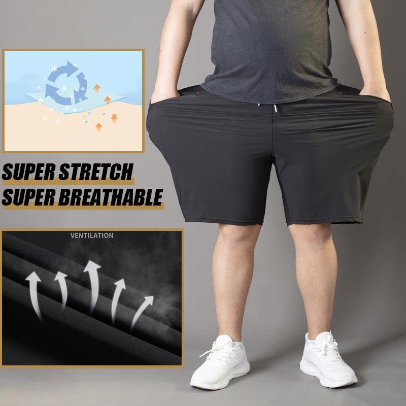 ⏰🔥2026 HOT SALE 50% OFF! 🩳 Men’s Plus Size Ice Silk Stretch Shorts – Cool, Breathable & Perfect for Summer ✨