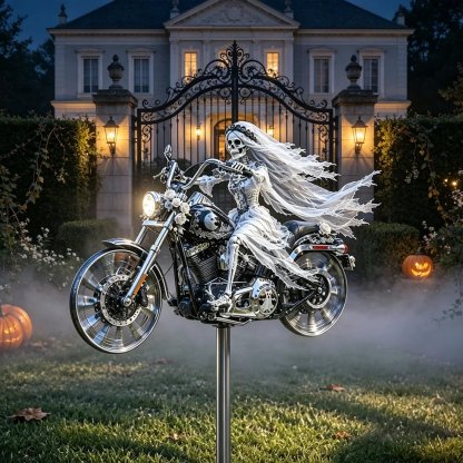 🎃 Halloween Motorcycle Garden Windmill 🏍️