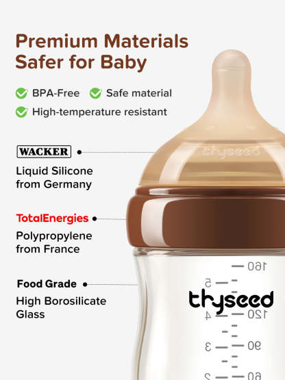 Thyseed Glass Natural Anti-colic Baby Bottle